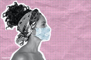 Woman wearing a face mask to prevent coronavirus infection on a pink b.. | Free  illustration - 2327626