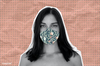 Woman wearing a floral face mask during coronavirus pandemic backgroun.. | Free  illustration - 2323006