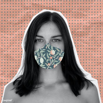 Woman wearing a floral face mask during coronavirus pandemic backgroun.. | Free  illustration - 2323209