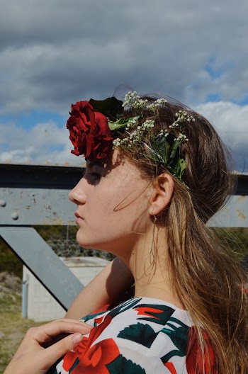 Woman Wearing A Flower Crown