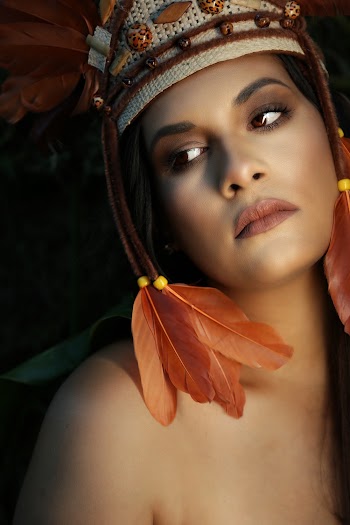 Woman Wearing A Headdress