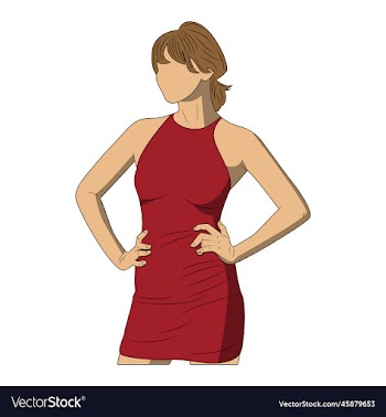 woman wearing a red dress