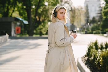 Woman wearing a trench-coat