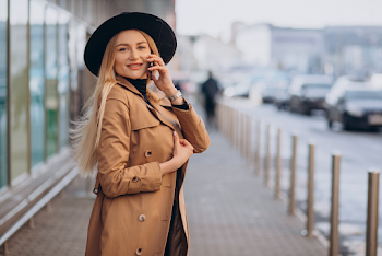 Woman wearing a trench-coat