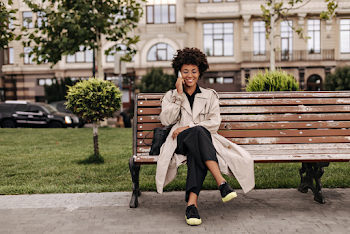 Woman wearing a trench-coat