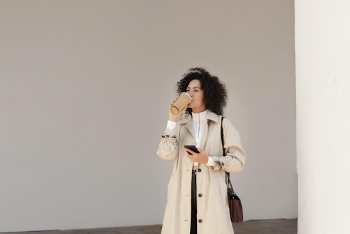 Woman wearing a trench-coat