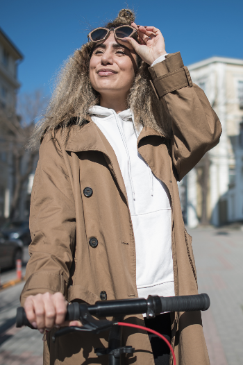 Woman wearing a trench-coat