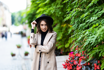 Woman wearing a trench-coat