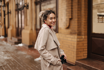 Woman wearing a trench-coat