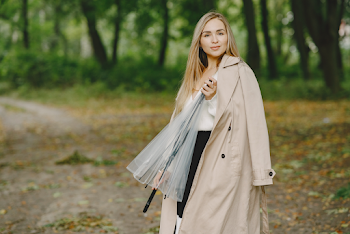 Woman wearing a trench-coat
