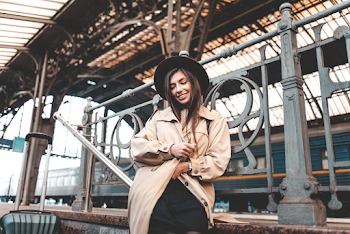 Woman wearing a trench-coat
