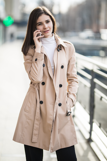 Woman wearing a trench-coat