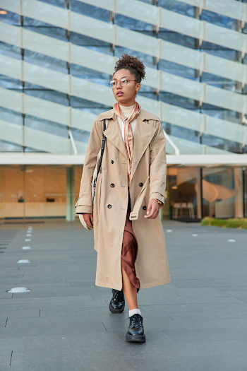 Woman wearing a trench-coat