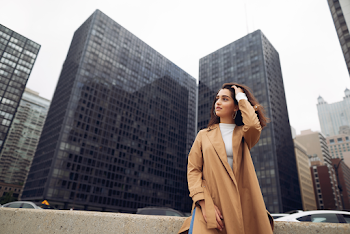 Woman wearing a trench-coat