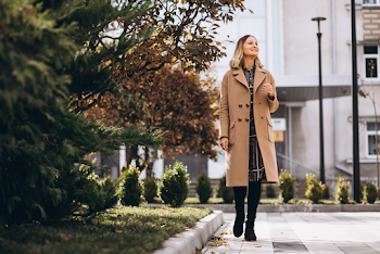 Woman wearing a trench-coat