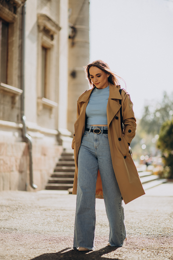 Woman wearing a trench-coat