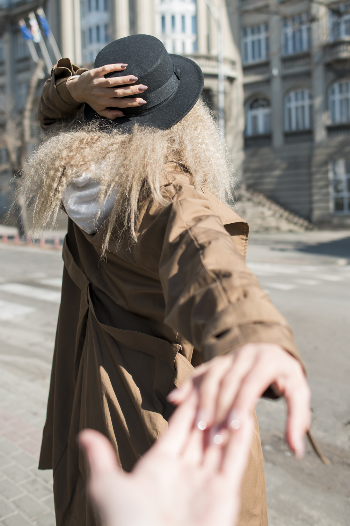 Woman wearing a trench-coat