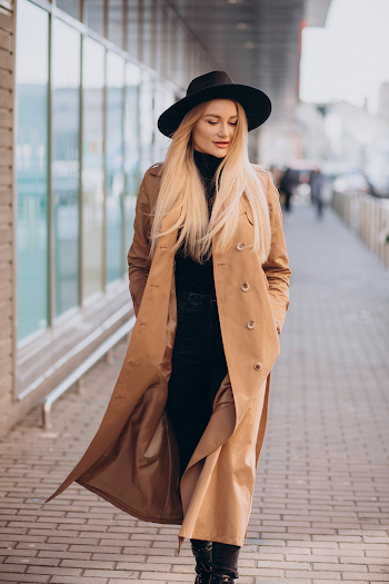 Woman wearing a trench-coat