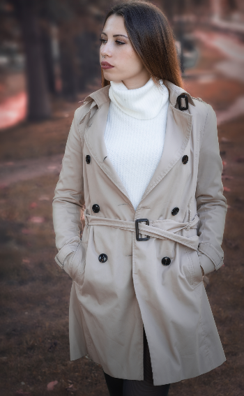 Woman wearing a trench-coat