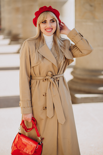 Woman wearing a trench-coat
