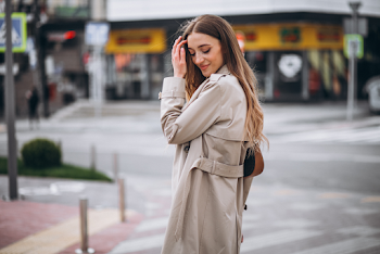 Woman wearing a trench-coat