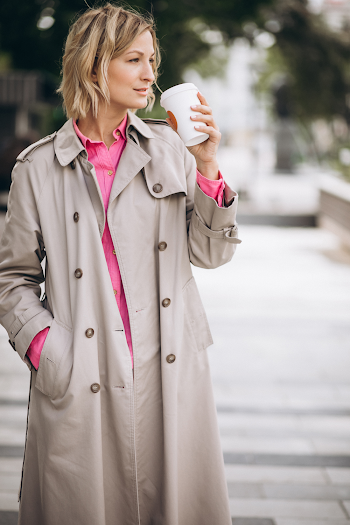 Woman wearing a trench-coat