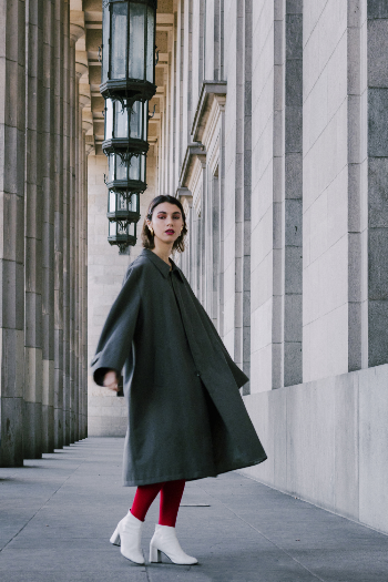 Woman wearing a trench-coat