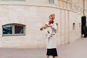 Woman wearing a trench-coat