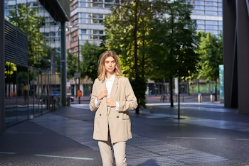 Woman wearing a trench-coat