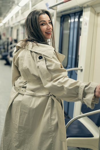 Woman wearing a trench-coat