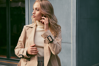 Woman wearing a trench-coat