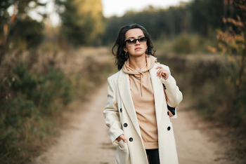 Woman wearing a trench-coat