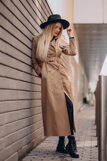 Woman wearing a trench-coat