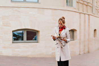 Woman wearing a trench-coat