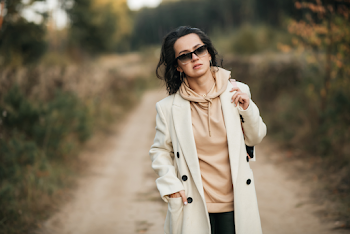 Woman wearing a trench-coat