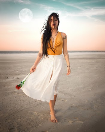 Woman Wearing A Yellow Top