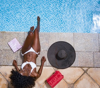 Woman Wearing Bikini Near Pool