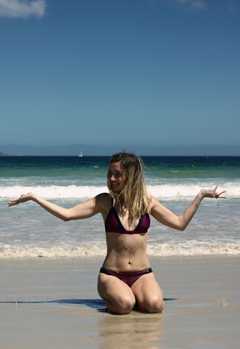 Woman Wearing Bikini on Seashore