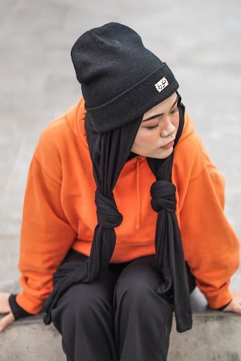 Woman Wearing Black Beanie
