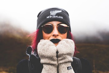Woman Wearing Black Beanie 