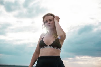 Woman Wearing Black Bra