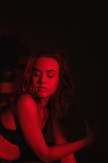 Woman Wearing Black Brassiere