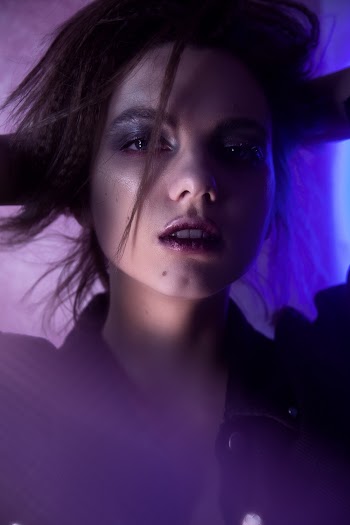 Woman Wearing Black Collared Shirt