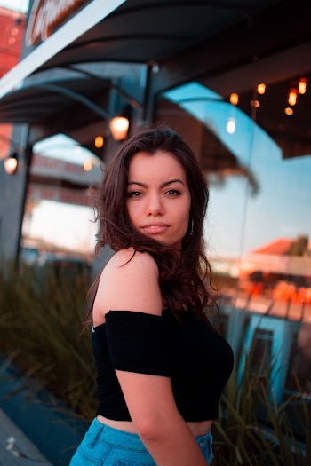 Woman Wearing Black Crop Top