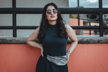 Woman Wearing Black Dress