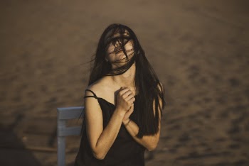 Woman Wearing Black Dress