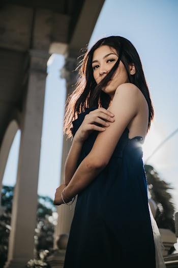 Woman Wearing Black Dress