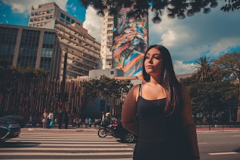 Woman Wearing Black Dress