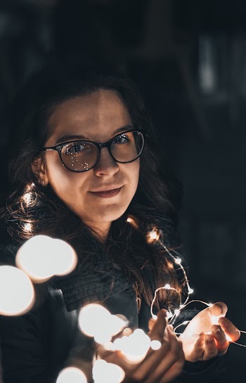 Woman Wearing Black Framed Eyeglasses