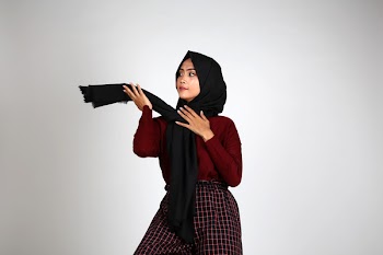 Woman Wearing Black Hijab Headdress